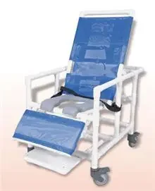 HealthLine – Bariatric Commode / Shower Chair Healthline With Arms PVC Frame Mesh Back 24 Inch Seat Width – 72266/NA/MAUVE