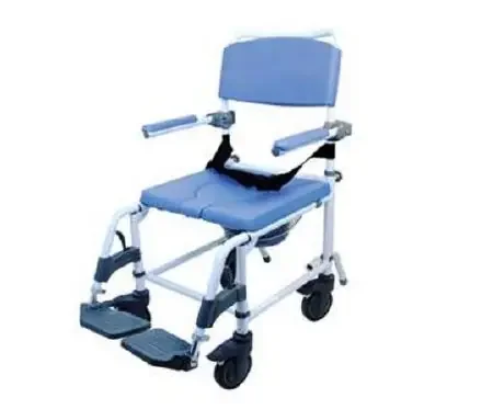 HealthLine – Commode / Shower Chair Healthline Flip-Back Arm Aluminum Frame With Backrest 22-1/2 Inch Seat Width – 713397