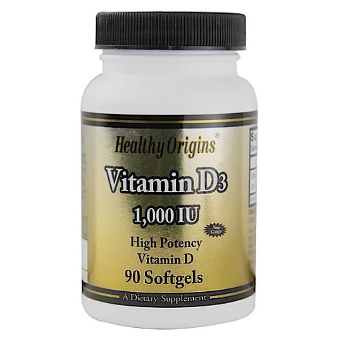 Healthy Origins, Vitamin D3 1,000 IU Pure Cold Olive Oil, 90 Softgels