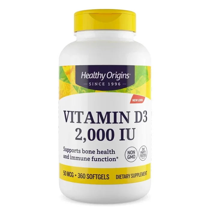 Healthy Origins, Vitamin D3, 2,000 IU, 360 Softgels