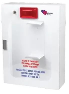 HeartStation – Surface-Mount AED Cabinet With Audible Arlarm and Strobe Light For use with Heartstation AED – RC2000W-S