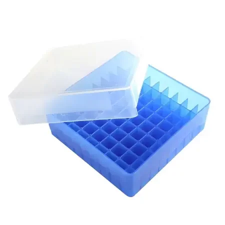 Heathrow Scientific – Cryo Storage Box 1-7/8 X 5-1/8 X 5-1/8 Inch Blue Polypropylene 81 Tube Capacity – 120035