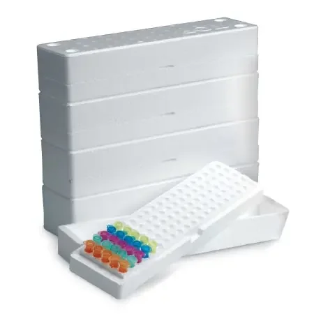 Heathrow Scientific – Microplate Freezer Rack 2-7/8 X 3-3/4 X 13-1/4 Inch White EPS Foam 100 Tube Capacity – HS4282