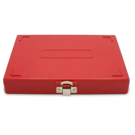 Heathrow Scientific – Slide Storage Box 34 X 175 X 208 mm Red ABS Plastic / Cork 100 Slide Capacity – HS15994C
