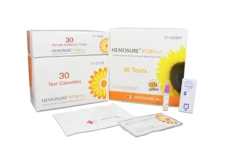 Hemosure – Rapid Test Kit Colorectal Cancer Screening Fecal Occult Blood Test (iFOB or FIT) Stool Sample 30 Tests – T1-CK30T