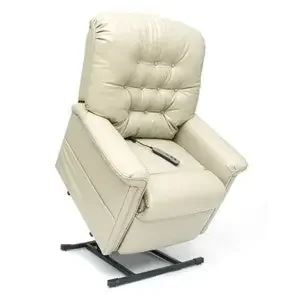 Heritage Collection Lounger – Lift Chair, Button Back Burgundy Faux Leather Without Casters – GL-358MKDZVBUR