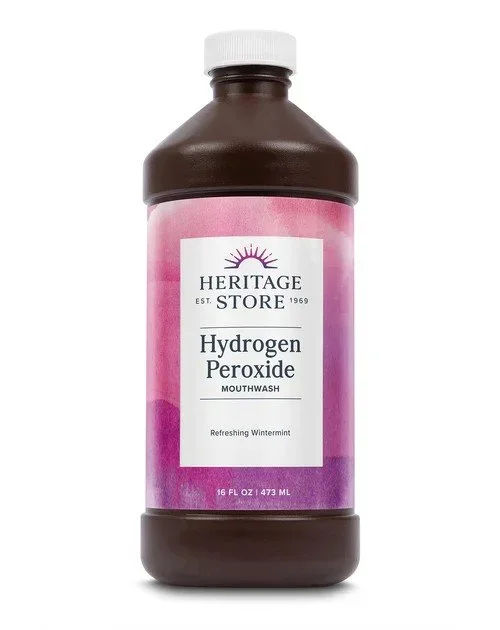 Heritage Store Hydrogen Peroxide Mouthwash Wintermint 16 oz Liquid
