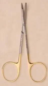 HerMann – Operating Scissors Kilner 4-1/2 Inch Length Surgical Grade Stainless Steel / Tungsten Carbide Finger Ring Handle Curved Sharp Tip / Sharp Tip – H-585HM