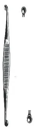 HerMann Medizintechnik – Bone Curette Williger 5-1/4 Inch Length Double-ended Handle Size 00 Tip / Size 0 Tip Oval Cup Tip – H132-49600