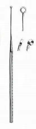 HerMann Medizintechnik – Ear Curette Buck 6-1/2 Inch Length Octagonal Handle Size 5 Tip Angled Sharp Loop Tip – BR44-11705