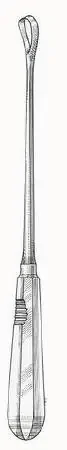 HerMann Medizintechnik – Uterine Curette Sims 11 Inch Length Hollow Handle with Grooves Size 5 Tip Sharp Loop Tip – H170-71012