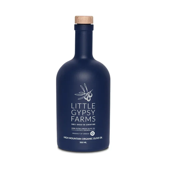 High Mountain Organic EVOO from Little Gypsy Farms | Extra Virgin Olive Oil from a Single Estate in Greece | First Cold-Pressed | High Polyphenols & Amino Acids | Non-GMO | 350ml