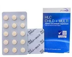 HLC Child+Multi 30tabs w/4.BillionCFU HumanSourced Probiotics by pHARMAx