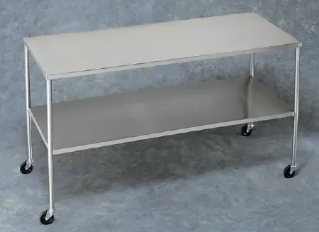 Howard – Instrument Table 60 X 24 X 34 Inch 304 Stainless Steel / 18 Gauge 16 Inch Shelf Spacing 300 lbs. Weight Capacity 1 Shelf – 0117836000