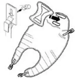 Hoyer – Padded Comfort Sling 4 Point With Head Support Large 300 lbs. Weight Capacity – NA25509