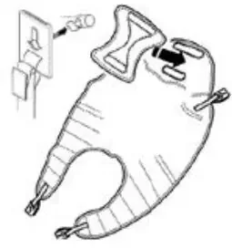 Hoyer – Padded Comfort Sling 4 Point With Head Support X-Small 100 lbs. Weight Capacity – NA25506