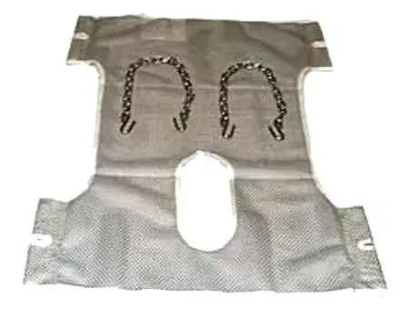 Hoyer – Seat and Back Commode Sling 2 Point Without Head Support Chain One Size Fits Most 400 lbs. Weight Capacity – 113-P