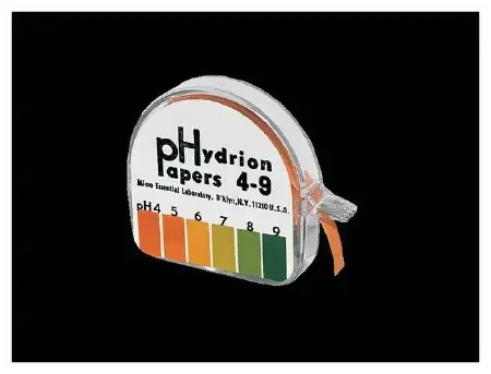 Hydrion – pH Test Paper 6 to 8 pH Range, Single Roll, Color Chart, 100 Tests, Dispenser – MES345