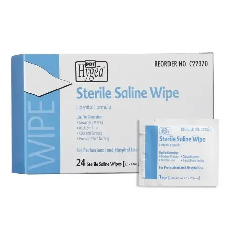 Hygea – Saline Wipe Individual Packet Saline Unscented 24 Count – C22370