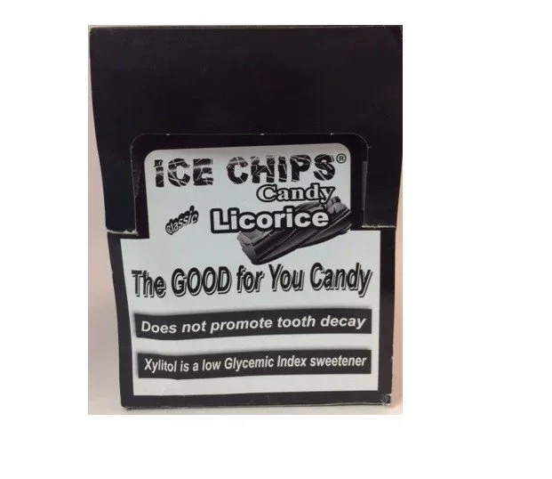 Ice Chips Candy Ice Chips Licorice – Box 12 (1 oz (28.35 g) Box