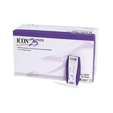 Icon 25 hCG – Rapid Test Kit Fertility Test hCG Pregnancy Test Serum / Urine Sample 25 Tests – 43025A
