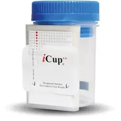 iCup A.D. – Drugs of Abuse Test 10-Drug Panel with Adulterants AMP, BAR, BZO, COC, mAMP/MET, MTD, OPI, OXY, PPX, THC, (CR, OX, pH) Urine Sample 25 Tests – I-DUE-1107-141