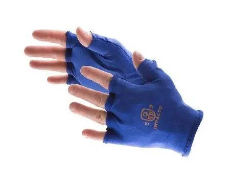 IMPACTO Glove Liner – Impact Glove Fingerless X-Small Blue Left Hand – 501-00L-XSM