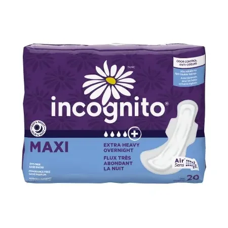 Incognito – Feminine Pad Maxi with Wings / Overnight Heavy Absorbency – 10002143