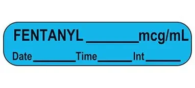 Indeed – Drug Label Anesthesia Label Fentanyl_mcg/mL Date_Time_Int_ Blue 5/8 X 1-5/8 Inch – 17790
