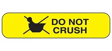 Indeed – Pre-Printed Label Auxiliary Label Yellow Paper Do Not Crush Black Safety and Instructional 3/8 X 1-5/8 Inch – 2102