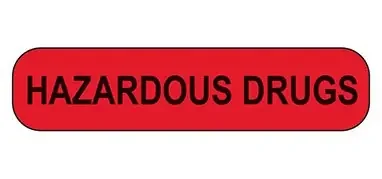 Indeed – Pre-Printed Label Warning Label Red Paper Hazardous Drugs Black Biohazard 3/8 X 1-5/8 Inch – 17520
