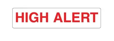Indeed – Pre-Printed Label Warning Label White Paper HighAlert Red Caution 3/8 X 1-5/8 Inch – 8350