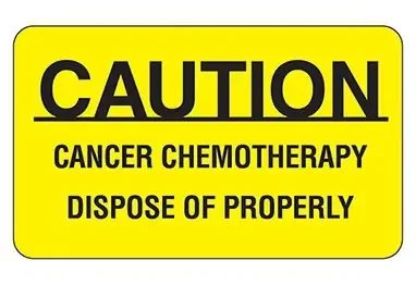 Indeed – Pre-Printed Label Warning Label Yellow Paper Caution Cancer Chemotherapy Dispose of Properly Black Biohazard 1-1/2 X 2-1/2 Inch – 2301
