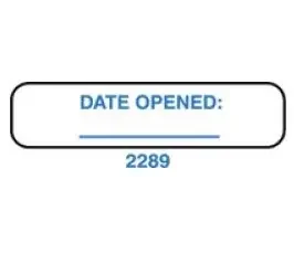 Indeed – Pre-Printed / Write On Label Advisory Label White Paper Date Opened ____ Blue Quality Control Label 3/8 X 1-5/8 Inch – 2289
