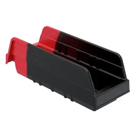 Indicator – Storage Bin Red / Black Plastic 4 X 4-1/8 X 11-5/8 Inch – 36442BLKRED