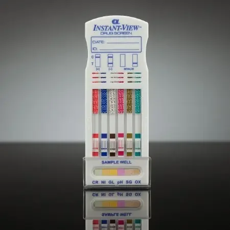 Instant-view – Drugs of Abuse Test 6-Drug Panel with Adulterants AMP, BZO, COC, mAMP/MET, MOP, THC (CR, GL, NI, OX, pH, SG) Urine Sample 25 Tests – 03-3601