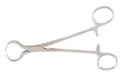 Integra Lifesciences – Bone Holding Forceps Lewin 7 Inch Length Surgical Grade Stainless Steel NonSterile Ratchet Lock Finger Ring Handle Straight Serrated Tip – 27-16