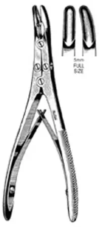 Integra Lifesciences – Bone Rongeur Ruskin Curved Double Action, Double Spring Plier Type Handle 7 mm Bite, 7-1/4 Inch L – 19-856
