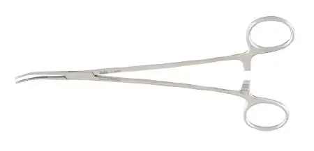 Integra Lifesciences – Forceps Jacobson 7 Inch Length Surgical Grade Stainless Steel NonSterile Ratchet Lock Finger Ring Handle Curved Serrated Tip – 17-2603