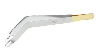 Integra Lifesciences – Grasping Forceps 6-1/4 Inch Length Surgical Grade Stainless Steel NonSterile NonLocking Thumb Handle Angled Angular Tip – 65-25