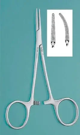 Integra Lifesciences – Hemostatic Forceps Halsted 5 Inch Length Floor Grade Ratchet Lock Finger Ring Handle Straight – EG7-2