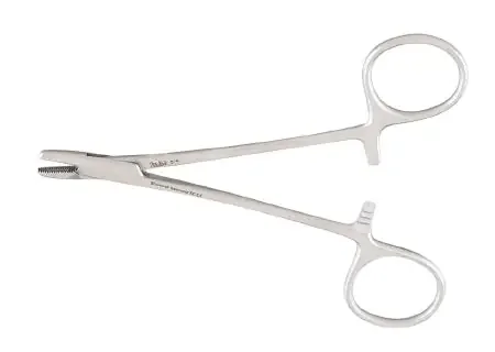 Integra Lifesciences – Needle Holder 4-3/4 Inch Length Serrated Jaws Finger Ring Handle – 8-4