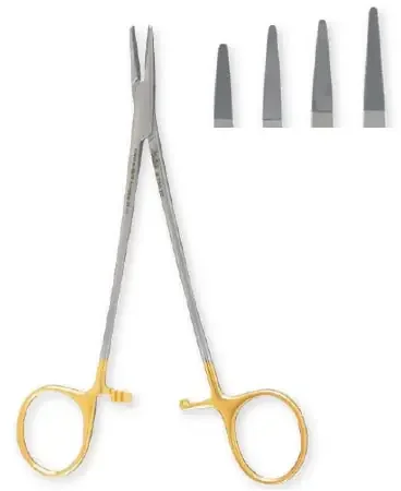 Integra Lifesciences – Quick Release Needle Holder 7 Inch Length Straight Serrated Jaw Finger Ring Handle – 8-751TC