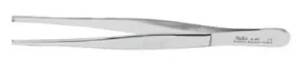 Integra Lifesciences – Tissue Forceps 4-1/2 Inch Length Surgical Grade Stainless Steel NonSterile NonLocking Thumb Handle Straight Serrated Tips with 2 X 3 Teeth – 6-90