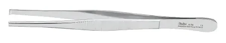 Integra Lifesciences – Tissue Forceps 6 Inch Length Surgical Grade Stainless Steel NonSterile NonLocking Thumb Handle Straight Serrated Tips with 1 X 2 Teeth – 6-76