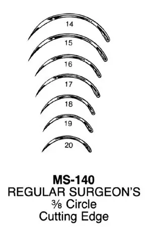 Integra Miltex – Suture Needle 3/8 Circle Reverse Cutting Needle Regular Surgeon‘s Type Size 18 Needle – MS140-18