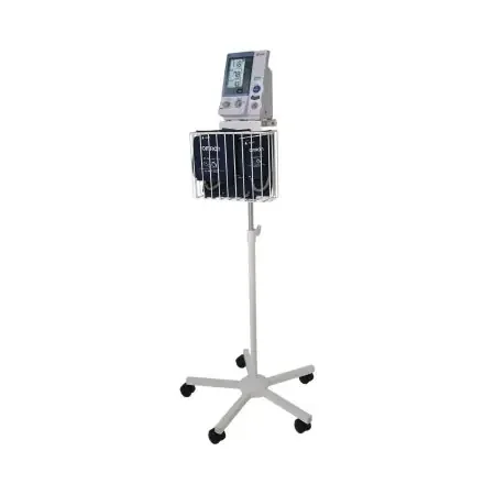 IntelliSense – Blood Pressure Monitor Cart Stainless Steel 22 Inch Silver 5-7/8 X 12 X 21-1/2 Inch Basket, 11 X 12 Inch Platform – HEM-907-STAND