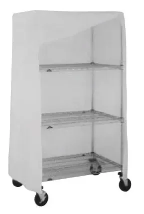 Intermetro Industries – Cart Cover White Coated Vinyl 72 L X 74 H X 24 D Inch Hook and Loop Closure – 24X72X74VC