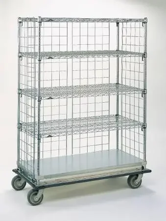 Intermetro Industries – Linen Cart 4 Shelves Steel 6 Inch Locking Casters – LXH56C