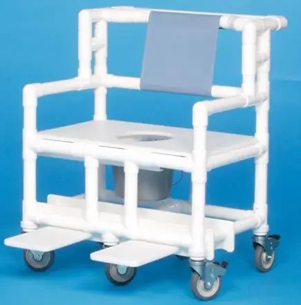 IPU – Bariatric Commode / Shower Chair ipu Fixed Arm PVC Frame Mesh Back 28 Inch Seat Width – BSC660P